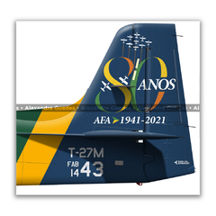 Imagem do Embraer T-27M Tucano, FAB 1443, AFA - Pintura dos 80 Anos da AFA