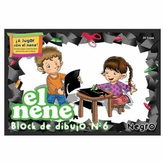 BLOCK EL NENE NRO 6 NEGRO P/DIBUJO 24 H. L