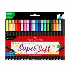 MARCADOR FABER SUPERSOFT PUNTA PINCEL X 20