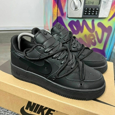 NIKE AIR FORCE BLACK DOBLE CORDON
