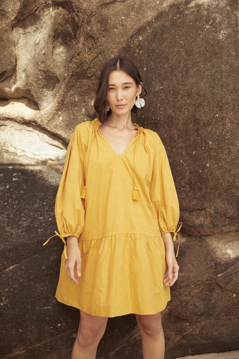 Vestido Curto Lipari mostarda