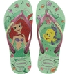 Chinelo Havainas Kids Slim Princess Ariel Verde/Verde