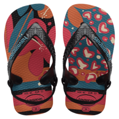 Chinelo Havaianas Baby Mini Me Bege Palha/Preto