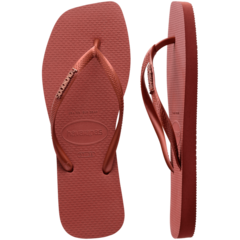 Chinelo Havaianas Slim Square Logo Metallic Mogno - Store Sandalias