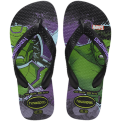 Chinelo Havaianas Kids Top Marvel Verde Pátria