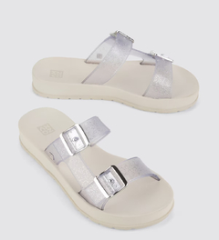 Slide Zaxy Flash Adulto off white claro/glitter