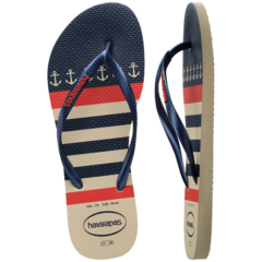 Havaianas Slim nautical bege palha marinho - loja online