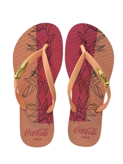 Sandalia Coca cola feminino Trops Rosa claro/salmão