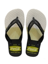 Chinelo Coca Cola masculino jena branco/preto