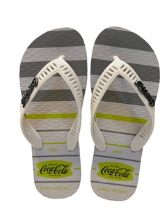 Chinelo Coca Cola masculino groton branco/branco