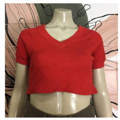 blusa cropped red