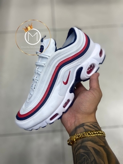 Nike air max 97 branco best sale e vermelho