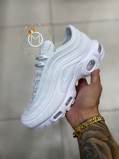 Blue and white air max 97 plus hot sale