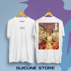 Remera Oversize Charizard Oriental Blanca