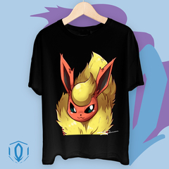 Remera Oversize Flareon Face Negra