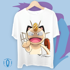 Remera Meowth del Equipo Rocket Face Blanca