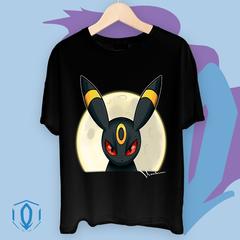 Remera Oversize Umbreon Face Negra