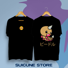 Remera Negra Weedle doble estampa