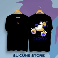 Remera Oversize Snorlax Pixel Doble Estampa