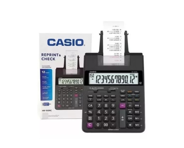 CALCULADORA BOBINA 12DIGITOS HR 100RC CASIO