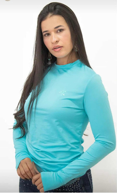 Camiseta Com Proteção Uv Feminina Tomahawk Azul 1504