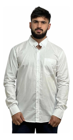 Camisa Masculina Txc Brand Manga Longa Branca 2692 na internet