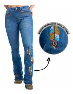 Calça Jeans Feminina Miss Country Bordada 1009 - loja online