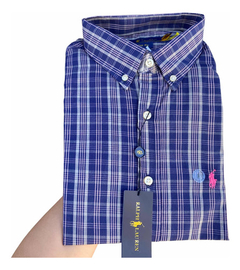 Camisa Ralph Lauren Masculina Manga Curta Custom Fit Cód 243