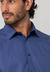 Camisa social masculina manga longa classic fit lisa azul carbo - comprar online