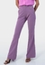 Calça feminina casual alfaiataria botões violeta