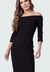 Vestido casual malha canelada mary preto - comprar online