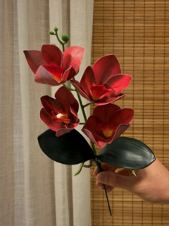 Flor Orquídea Marsala Artificial
