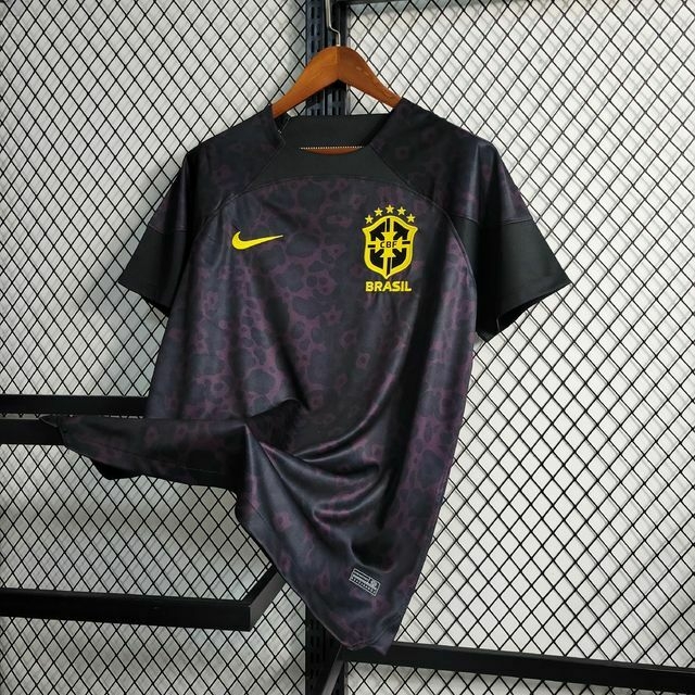 Camisa Brasil Goleiro 22/23 Torcedor Nike Masculina - Preto