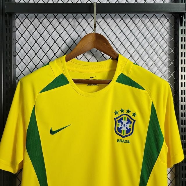 Camisa Retrô Brasil 2002 Home Nike - Amarelo