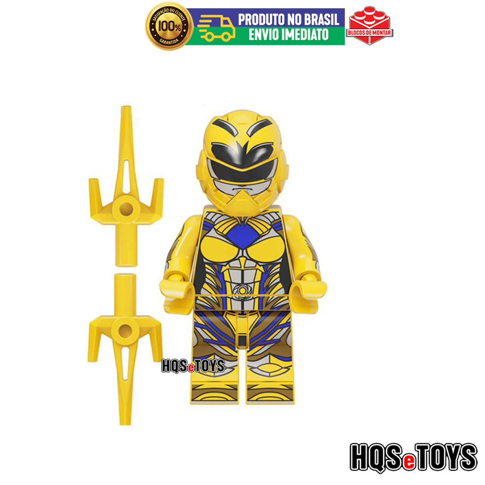 Mini Boneco custom Power Ranger Amarelo Power Rangers filme tv desenho série