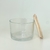 05 Copos de vidro com tampa de madeira 150ml - comprar online