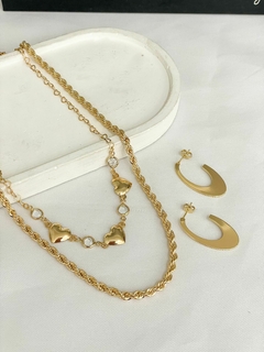 Chocker coração e zirconias - semijoiasjeane