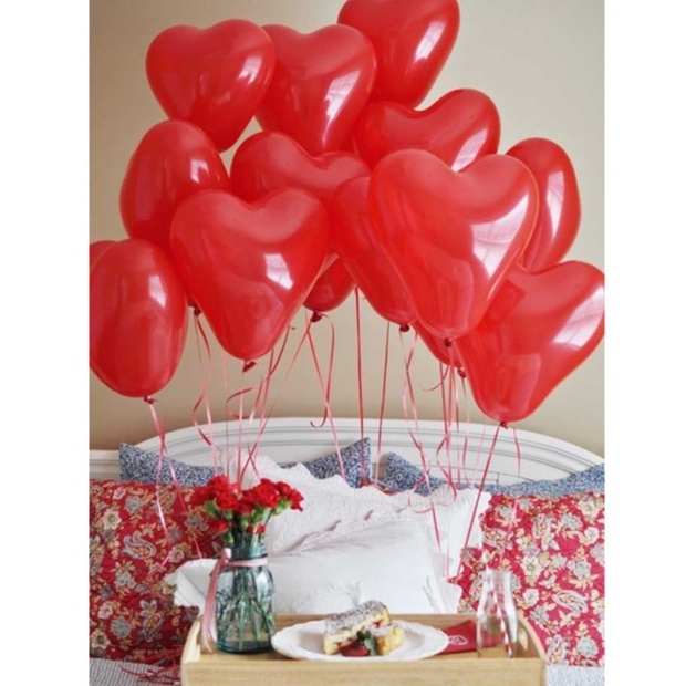 Balão Bexiga N° 6 Coração Vermelho Com 50 unidades - São Roque