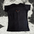 camiseta baby look bordado gato preto - comprar online