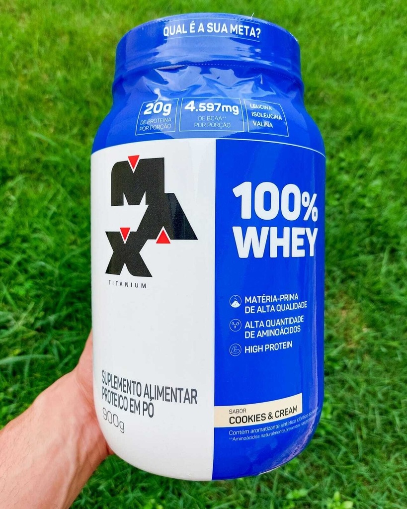 Kit 100% Whey Protein Max Titanium Refil - Chocolate - 900g +