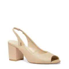 Sandália Peep Toe Bege Salto Bloco Santa Lolla - comprar online