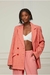 Blazer Animale de Vichy Crinkle Oversize Rosa na Revoluse