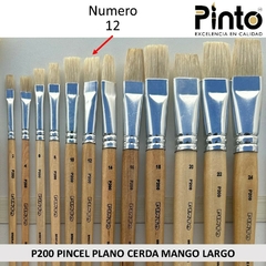 Imagen de PINCEL PLANO CERDA MANGO LARGO P200