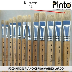 Imagen de PINCEL PLANO CERDA MANGO LARGO P200