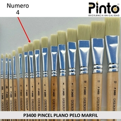 PINCEL PLANO PELO MARFIL SINTÉNTICO P3400