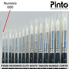 PINCEL REDONDO ELITE WHITE TAKLON MANGO CORTO P3500