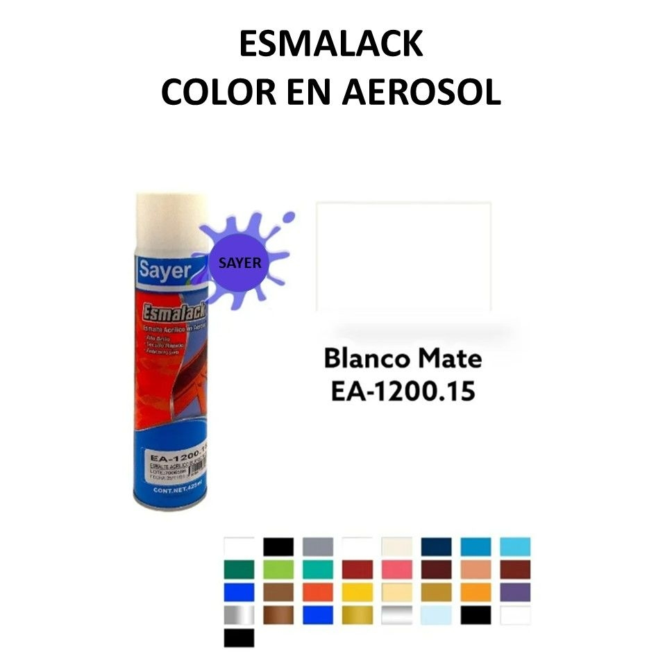 Pintura (esmalte acrílico) aerosol, blanco mate