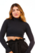 Cropped Gola Alta Canelado Preto - loja online