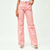 Calça Wide Leg Jeans Rosa