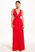 Vestido Longo Decote V Vermelho - comprar online